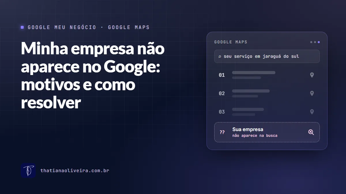 Arte do artigo: busca no Google Maps em que a empresa não aparece entre os resultados